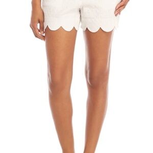 Crown & Ivy High Waist White Scallop Shorts